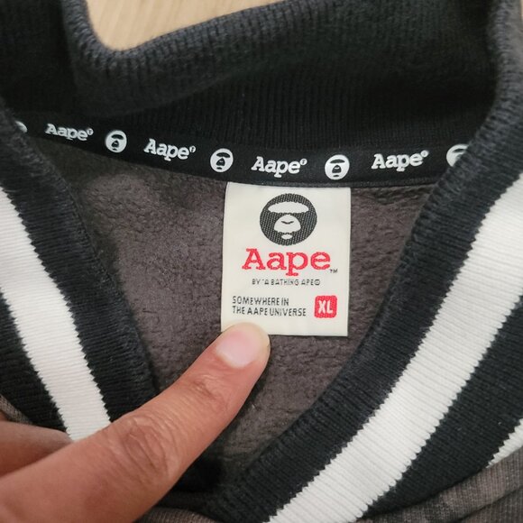 Aape by Bathing Ape Button Snap Varsity Jacket Multi Camo Size XL - Picture 6 of 12